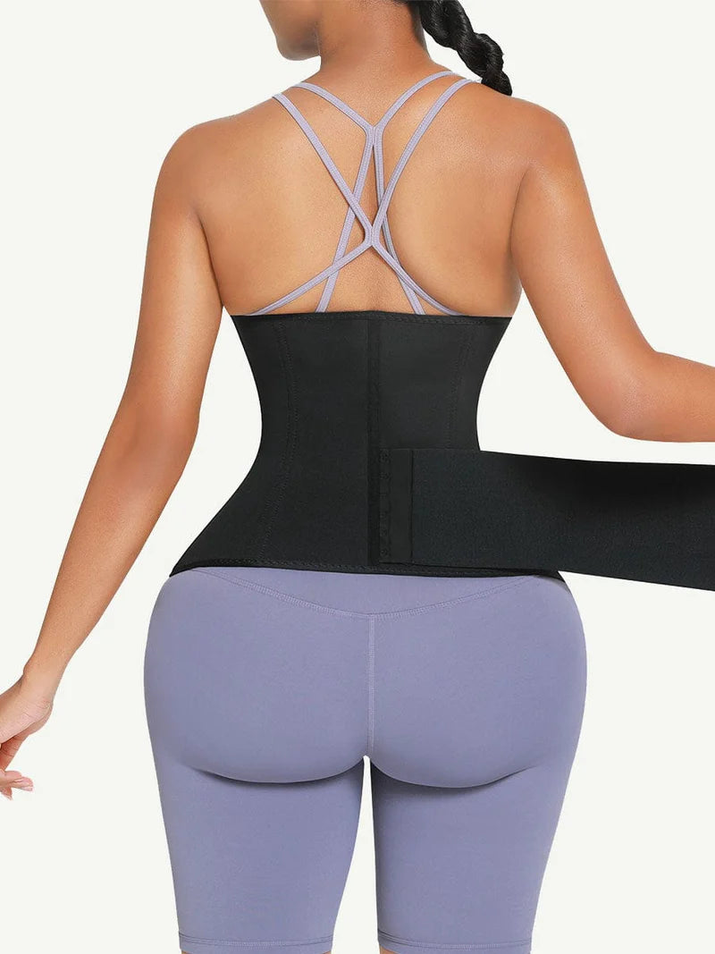 Fat Burning 2 in 1 Neoprene Waist Trainer with Attachable Wrap
